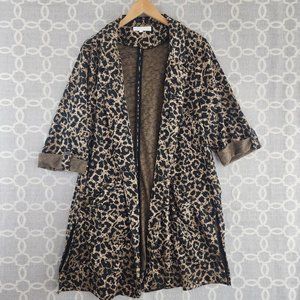 Leopard Print Open Front Cardigan